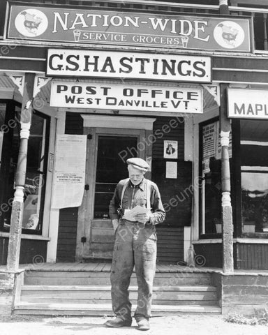 Happy Old Man Outside Post Office 1900s 8x10 Reprint Of Old Photo - Photoseeum