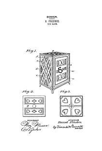 USA Patent Frisbie Safe Bank 1890's Drawings - Photoseeum