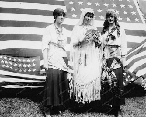 Fortune Telling Gypsies U.S. Flag 1910s Old 8x10 Reprint Of Photo - Photoseeum