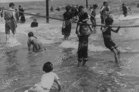Coney Island Swimmers Enjoy Surf! 1890s 4x6 Reprint Of Old Photo - Photoseeum