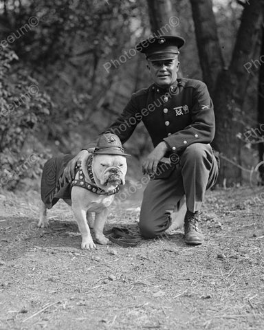 Officer & Dressed Up Dog 1925 Vintage 8x10 Reprint Of Old Photo - Photoseeum