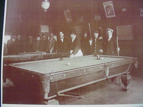 Billard Pool Hall Saloon Sepia Card Stock Photo 1900s - Photoseeum
