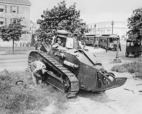 Two Men With Vintage Tank 1916 Vintage 8x10 Reprint Of Old Photo - Photoseeum