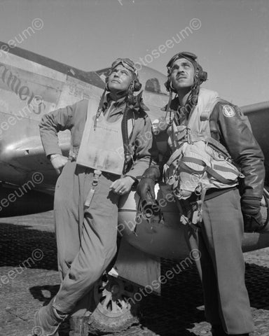 Pilots In Flight Uniforms 1945 Vintage 8x10 Reprint Of Old Photo - Photoseeum