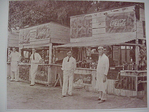 Coca Cola Refreshment Stand Soda Jerk Vintage Sepia Card Stock Photo 1040s - Photoseeum