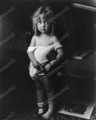 Beautiful Little Girl Posing In Sunsuit 8x10 Reprint Of Old Photo - Photoseeum