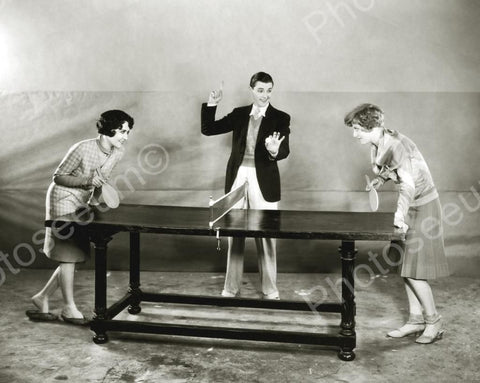 Ping Pong Game Vintage 8x10 Reprint Of Old Photo - Photoseeum