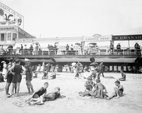 Beach & Boardwalk Atlantic City 1900s 8x10 Reprint Of Old  Photo - Photoseeum