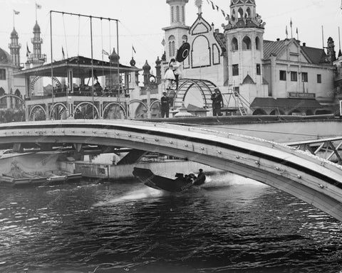 Luna Park Wire Walker Couple Over Water 8x10 Reprint Of Old  Photo - Photoseeum