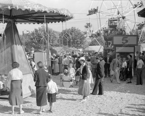 Ferris Wheel Rides 5 Cents 1936 Vintage 8x10 Reprint Of Old Photo - Photoseeum