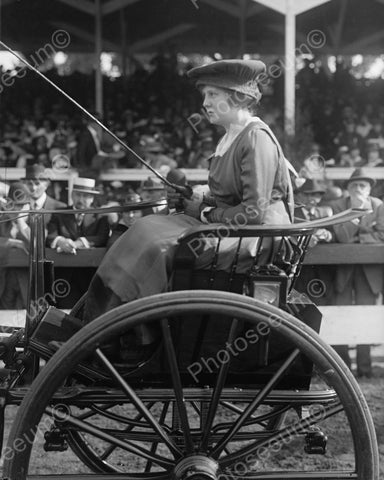 Harness Horse Racing By Woman Rider 1916 Vintage 8x10 Reprint Of Old Photo - Photoseeum