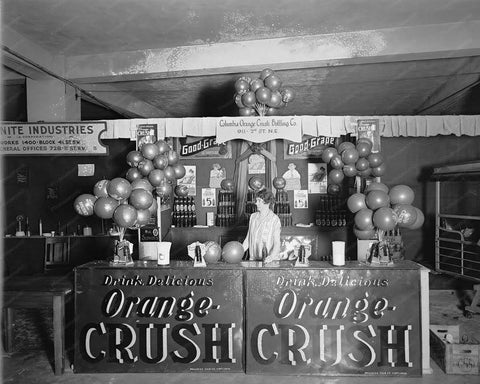 Orange Crush Booth at Show in 1920s 8x10 Reprint Of Old Photo - Photoseeum