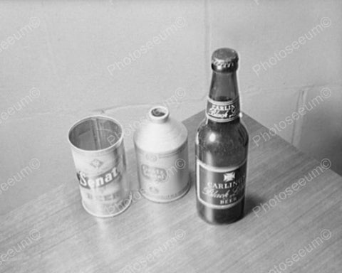 Cone Top Metal Can &  Bottle 1940s 8x10 Reprint Of Old Photo - Photoseeum