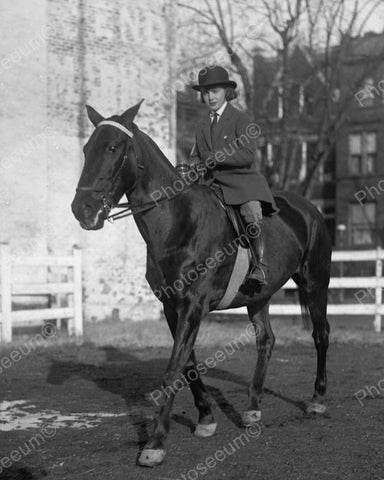 Horse Back Rider 1923 Vintage 8x10 Reprint Of Old Photo - Photoseeum