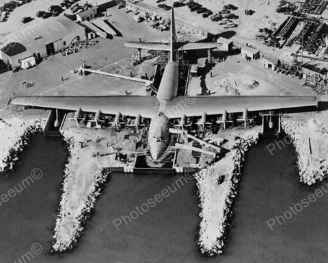 Hughes Flying Boat Sea Plane 1940s 8x10 Reprint Of Old Photo - Photoseeum