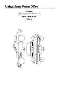 USA Patent for 1960's Corvette by William Mitchel Drawings - Photoseeum