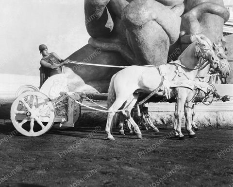 Ramon Novarro As Ben Hur With Horse & Chariot Vintage Reprint 8x10 Old Photo - Photoseeum