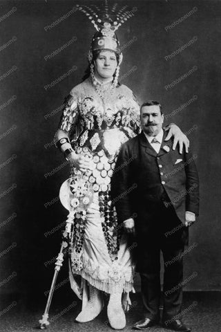 Sideshow Giant Marian Wehde The Giant Amazon Queen Old 1882 8x10 Reprint Photo - Photoseeum