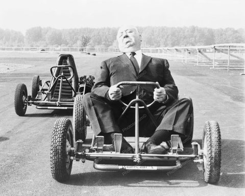 Alfred Hitchcock Rides Go Cart! 8x10 Reprint Of Old Photo - Photoseeum