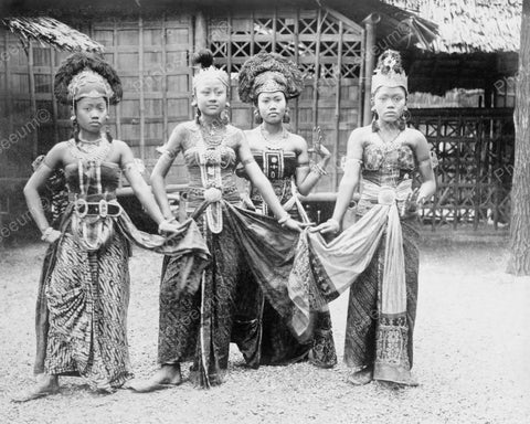 Asian Dancers 1889 Vintage 8x10 Reprint Of Old Photo - Photoseeum