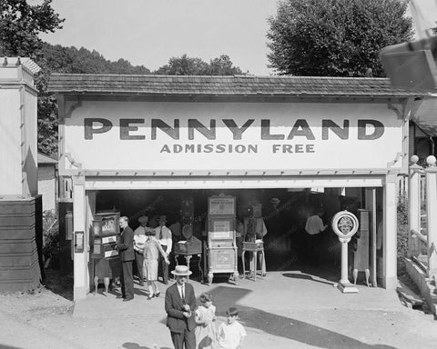 Glen Echo Amusement Pennyland Arcade 8x10 Reprint Of Old Photo - Photoseeum