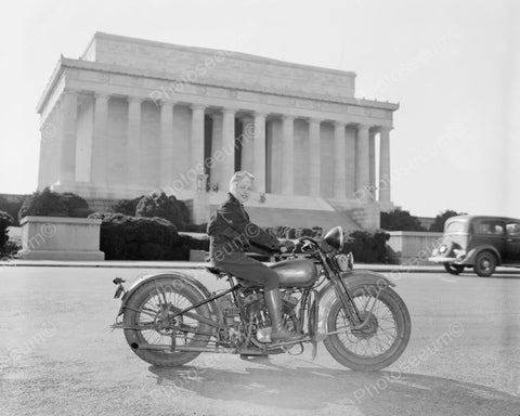 Lady On Harley Davidson Motorcycle 1900s 8x10 Reprint Of Old Photo - Photoseeum