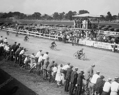 Spectators Watch Motorcycle Race Vintage 8x10 Reprint Of Old Photo - Photoseeum
