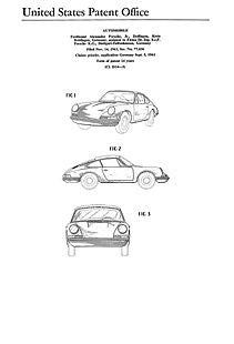 USA Patent for 1960's Porsche 911 Drawings - Photoseeum