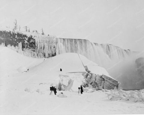 Niagara Falls Frozen In Snow &  Ice! 8x10 Reprint Of Old Photo - Photoseeum