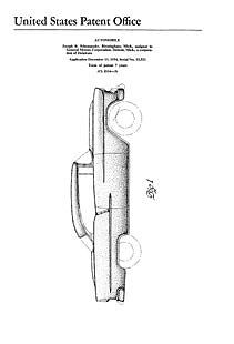 USA Patent 1950's Chevy Bel Air 2 door Sedan Drawings - Photoseeum