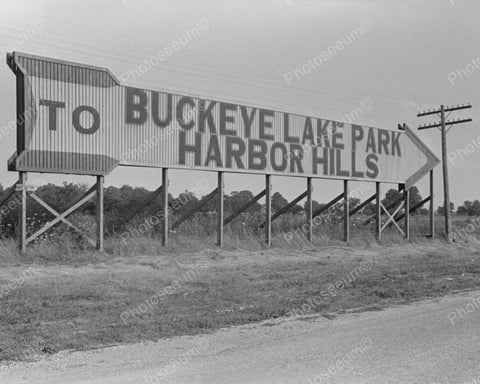Buckeye Lake Sign 1938 Vintage 8x10 Reprint Of Old Photo - Photoseeum