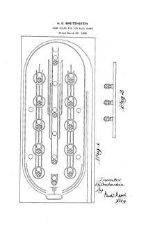USA Patent Design for Bally Traffic Pinball 1930's Drawings - Photoseeum