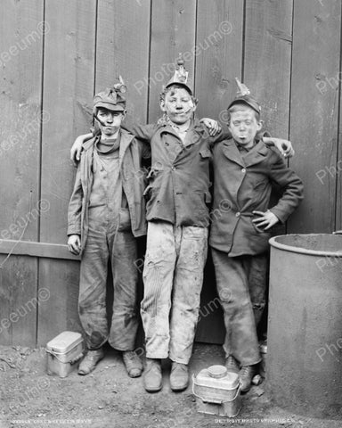 Coal Breaker Boys 1910 Vintage 8x10 Reprint Of Old Photo - Photoseeum