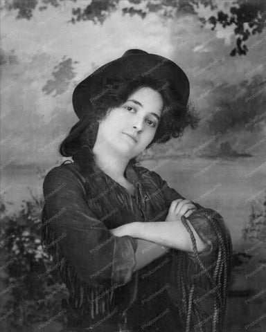 Victorian Lady In Cow Girl Outfit 1900s 8x10 Reprint Of Old Photo - Photoseeum