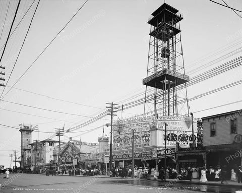 Surf Avenue Coney Island 1904 Vintage 8x10 Reprint Of Old Photo - Photoseeum