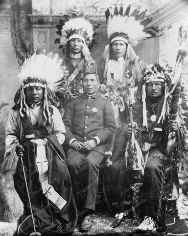 Sioux Indian Tribe Portrait Vintage 8x10 Reprint Of Old Photo - Photoseeum