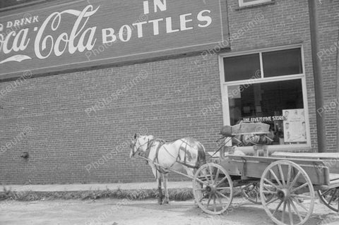 Horse And Buggy Outside Coca Cola Building Vintage 8x12 Reprint Of Old Photo - Photoseeum