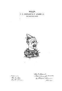 USA Patent Clown Head Mechanical Bank 1880's Drawings - Photoseeum