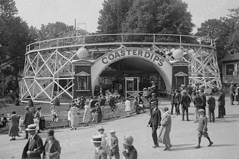 Glen Echo Park Dips Roller Coaster 4x6 Reprint Of Old Photo – Photoseeum