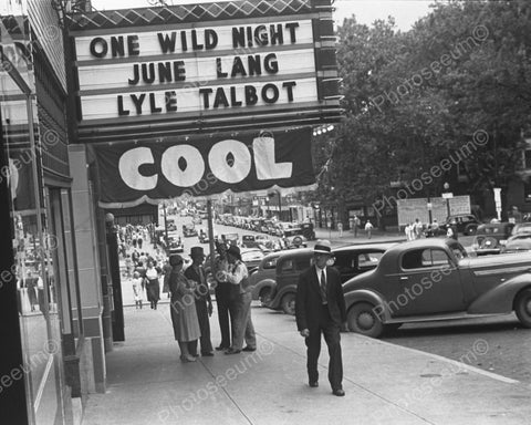Movie Theater Show One Wild Night Showing 1938 Vintage 8x10 Reprint Of Old Photo - Photoseeum
