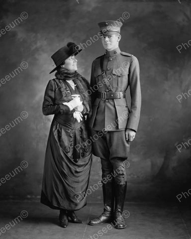 Officer And His Mother Vintage 8x10 Reprint Of Old Photo - Photoseeum