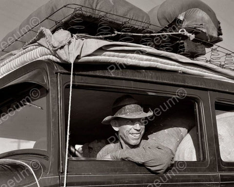 Life Belongins On Top Of Truck Deprression Era Vintage 8x10 Reprint Of Old Photo - Photoseeum
