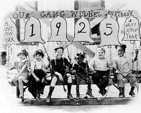 Childrens "OurGang" 1925 New Year Message Vintage 8x10 Reprint Of Old Photo - Photoseeum