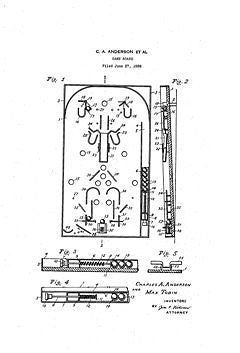 USA Patent Gotham Bagatelle June 1930's  Pinball Drawings - Photoseeum