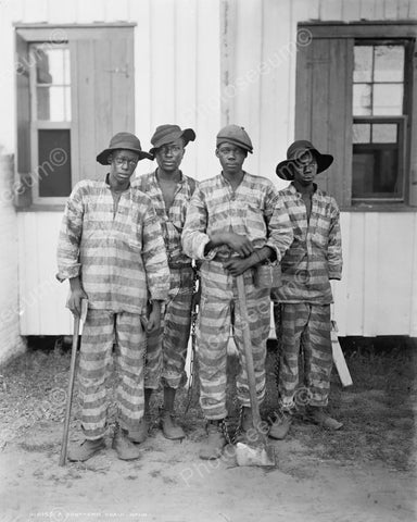 Prisoners Shown Holding Axes 1900's Vintage 8x10 Reprint Of Old Photo - Photoseeum
