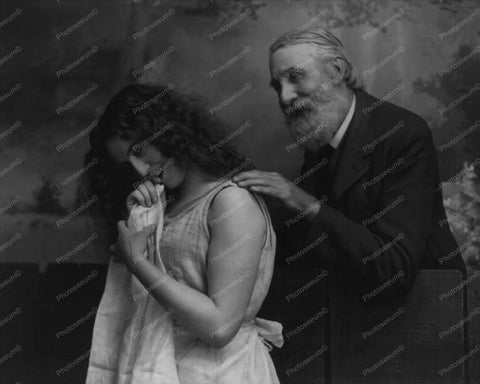 Victorian Bearded Man With Young Woman 8x10 Reprint Of Old Photo - Photoseeum