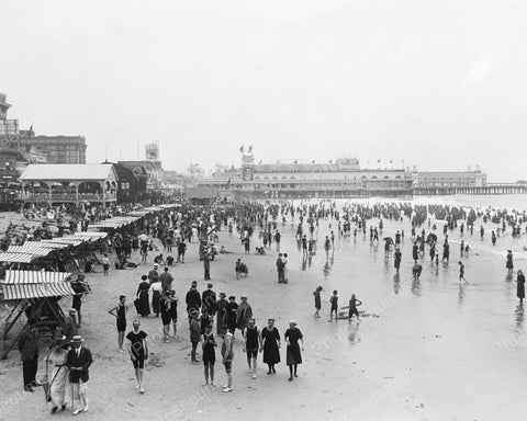 Bathers Enjoying Atlantic City Beach 1920 Vintage 8x10 Reprint Of Old Photo 2 - Photoseeum