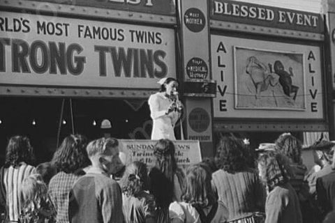 Vermont Sideshow Alive Strong Twins 1940s 4x6 Reprint Of Old Photo - Photoseeum
