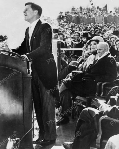 U.S. President  Kennedy Inaugural Speech Vintage 1960s Reprint 8x10 Old Photo - Photoseeum