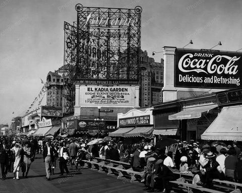 Atlantic City Boardwalk Coca Cola Sign Vintage 1920s 8x10 Reprint Of Old Photo - Photoseeum